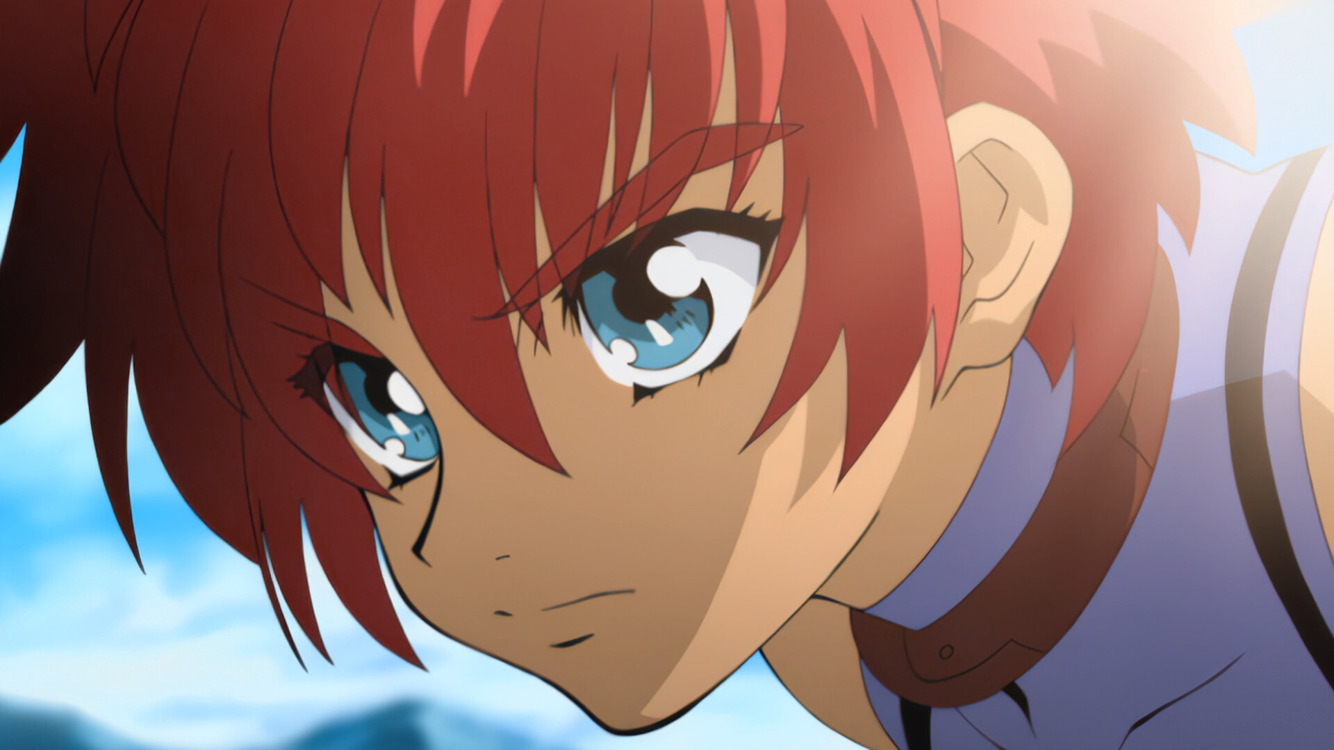 Official Tales of Eternia Remastered animated close-up of a red-haired character.
